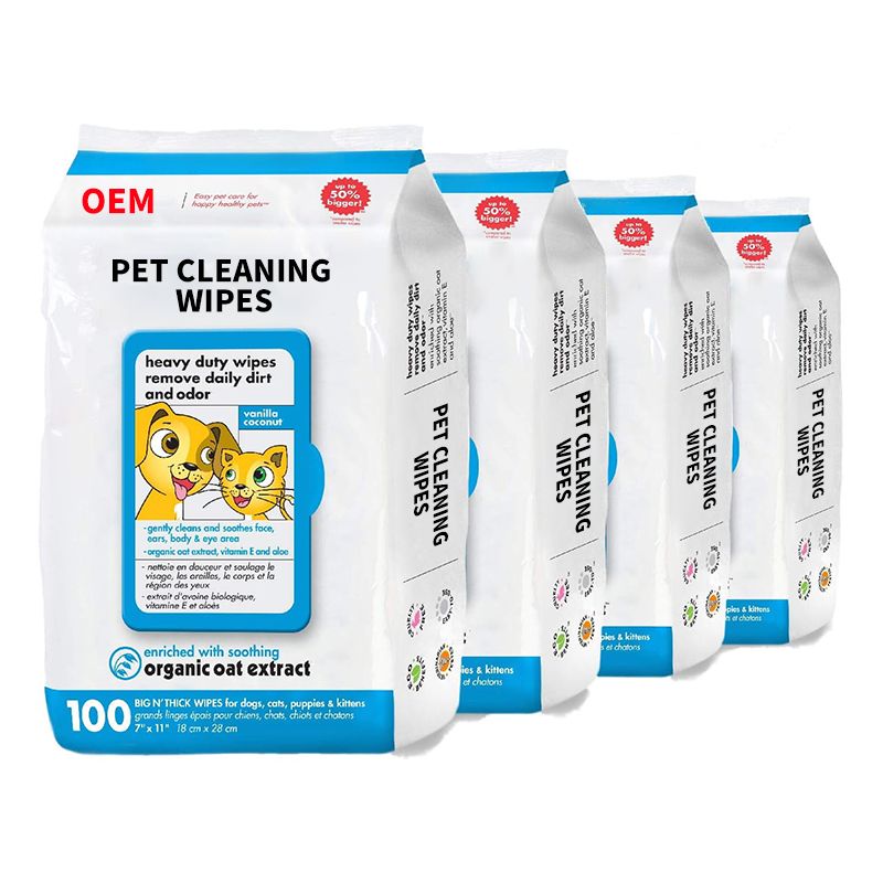 OEM pet cleaning wipes remove daily dirt and odor 100pcs