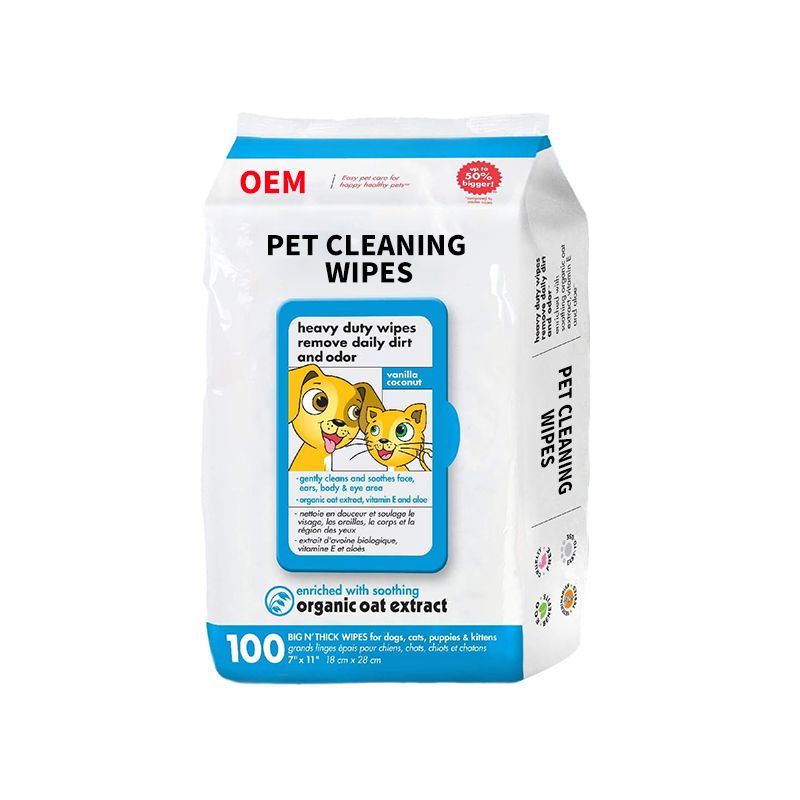 OEM pet cleaning wipes remove daily dirt and odor 100pcs