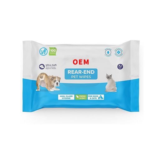 OEM rear-end pet wipes with fresh scent 100pcs