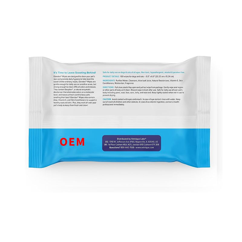 OEM rear-end pet wipes with fresh scent 100pcs