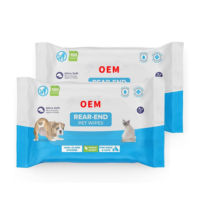 OEM rear-end pet wipes with fresh scent 100pcs