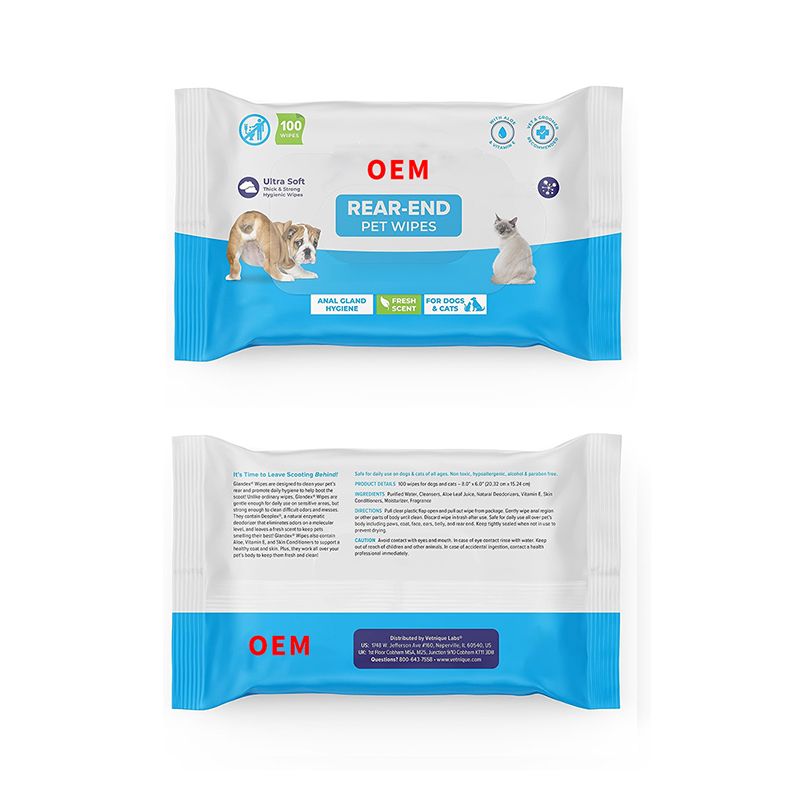 OEM rear-end pet wipes with fresh scent 100pcs