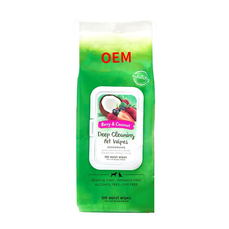 OEM deep cleaning pet wipes 100 moist