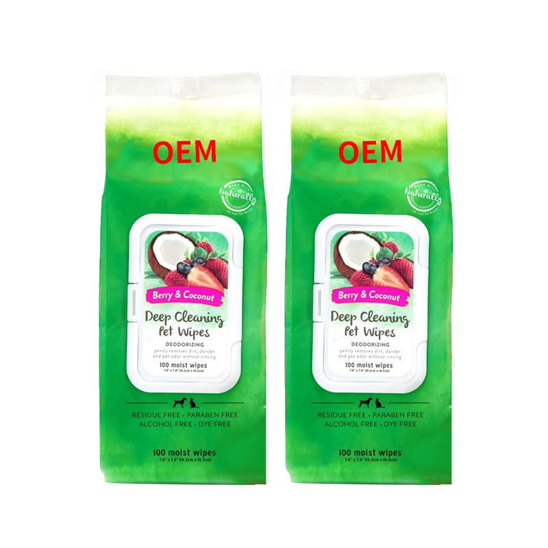 OEM deep cleaning pet wipes 100 moist