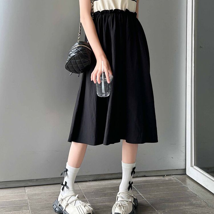 Trendy Striped Sleeveless Dress for Girls - Fashionable Black and White Casual Outfit, Kids Clothing