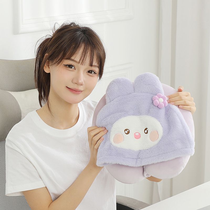 Cartoon Hooded U-Shaped Pillow Blackout Neck Protection Office Nap Travel Wholesale