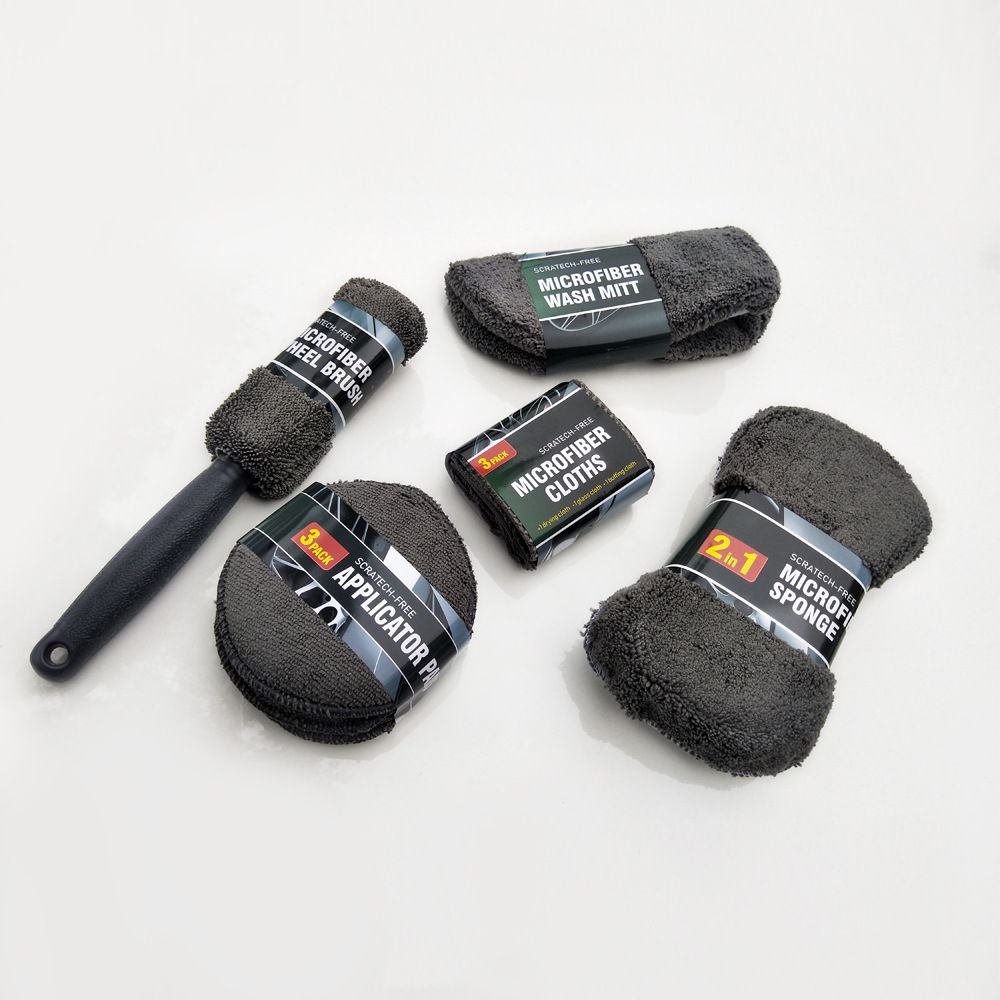 Microfiber Sponge And Towels Car Foam Gun Tire Brush Car Interior Clean And Washing Tool Set