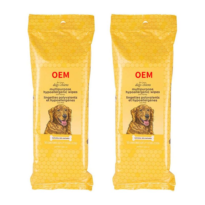 OEM grooming pet wipes all nature 50pcs