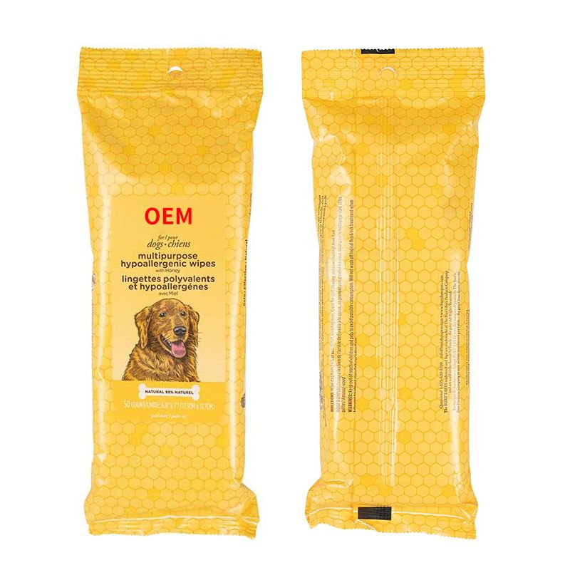 OEM grooming pet wipes all nature 50pcs