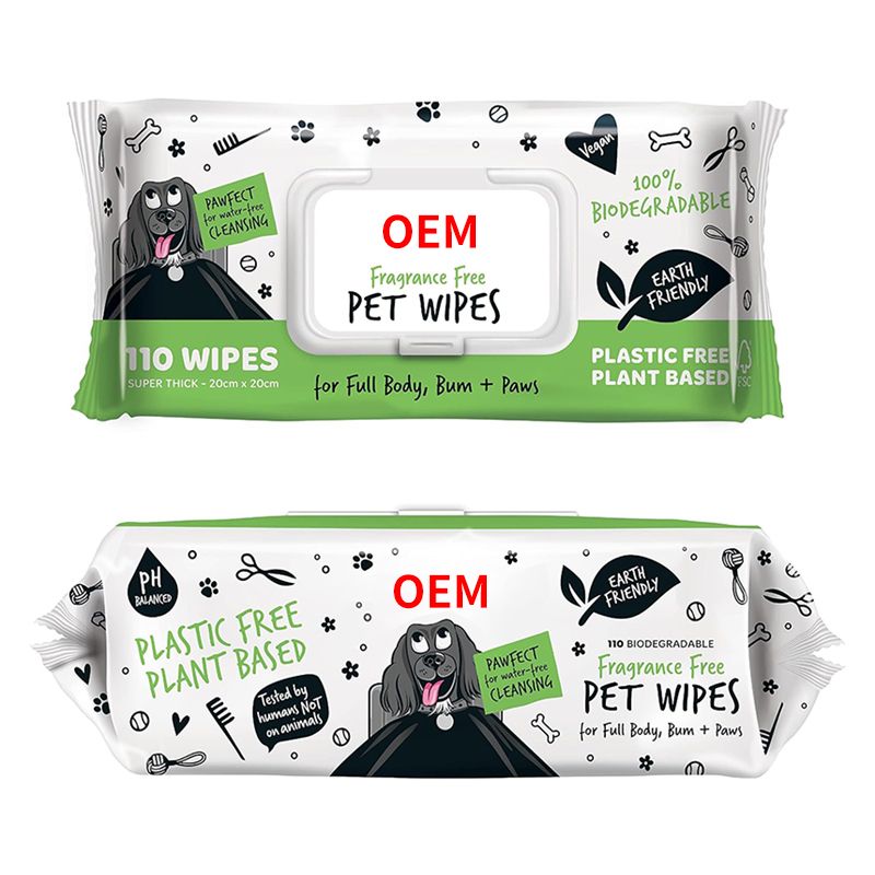 OEM Fragrance Free pet wipes 110 wipes