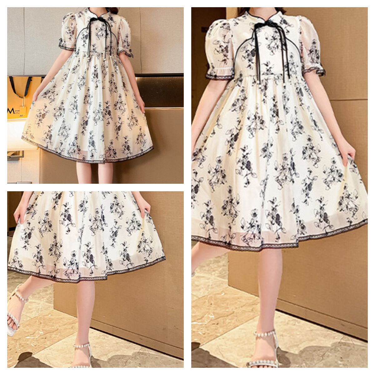 Floral Embroidered Dress for Girls, High-Quality Kids Fashion, Perfect for Weddings and Birthday Parties, Wholesale Custom Child