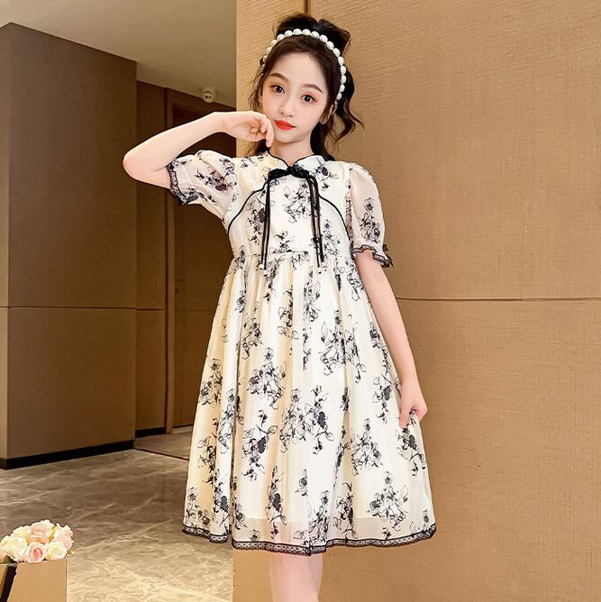 Floral Embroidered Dress for Girls, High-Quality Kids Fashion, Perfect for Weddings and Birthday Parties, Wholesale Custom Child