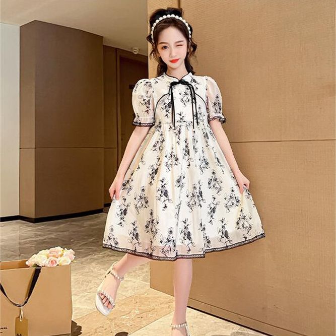 Floral Embroidered Dress for Girls, High-Quality Kids Fashion, Perfect for Weddings and Birthday Parties, Wholesale Custom Child