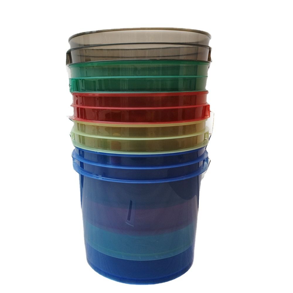 Semi Transparent Blue Color Pp Plastic Bucket With Gamma Lid