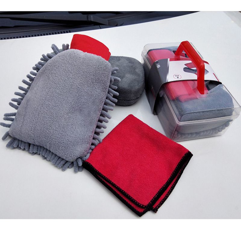 Dual Sided Car Wash Mitts Chenille Sponge Double Sided Dirt Washing Foam Tool