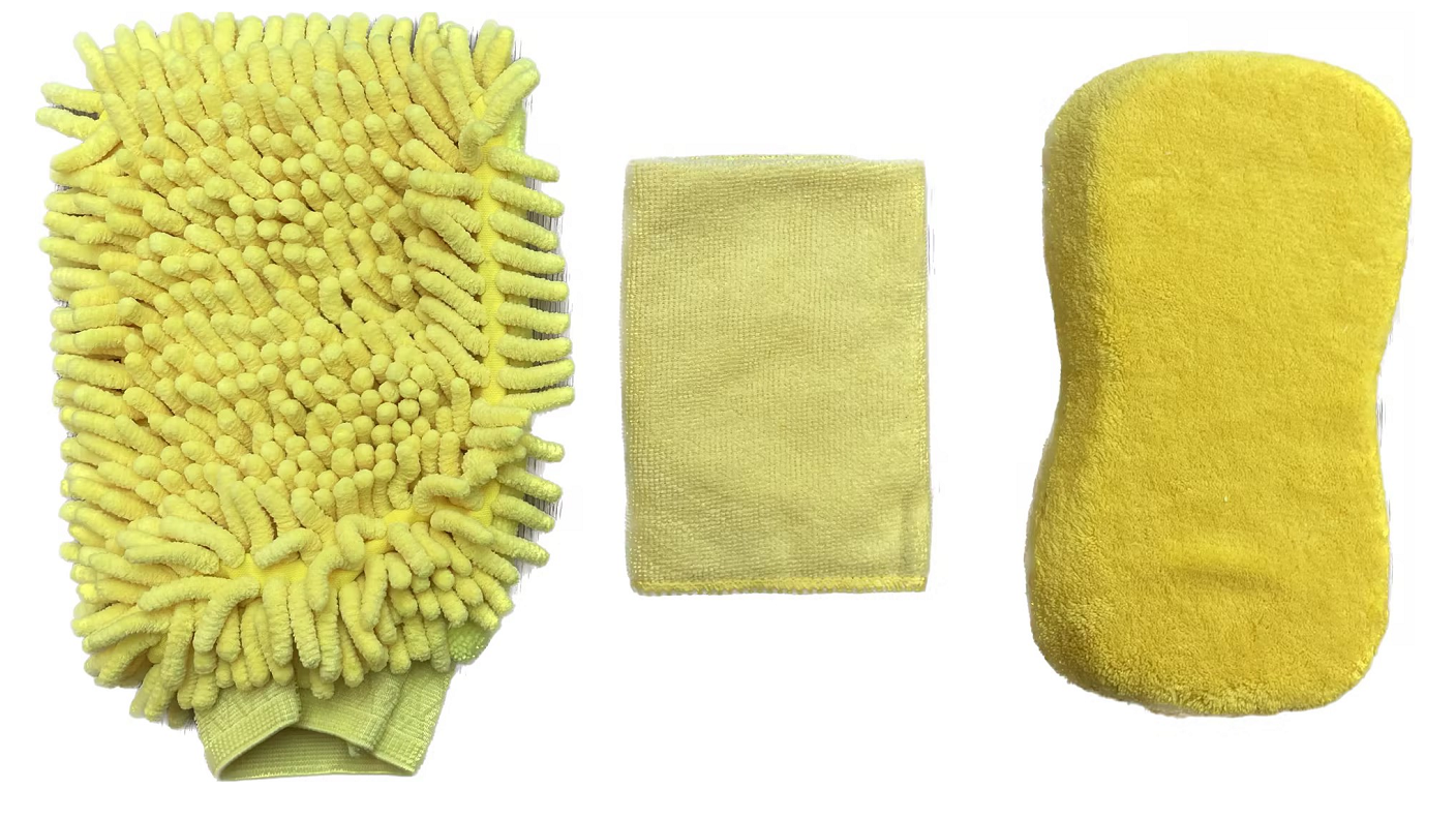 Dual Sided Car Wash Mitts Chenille Sponge Double Sided Dirt Washing Foam Tool