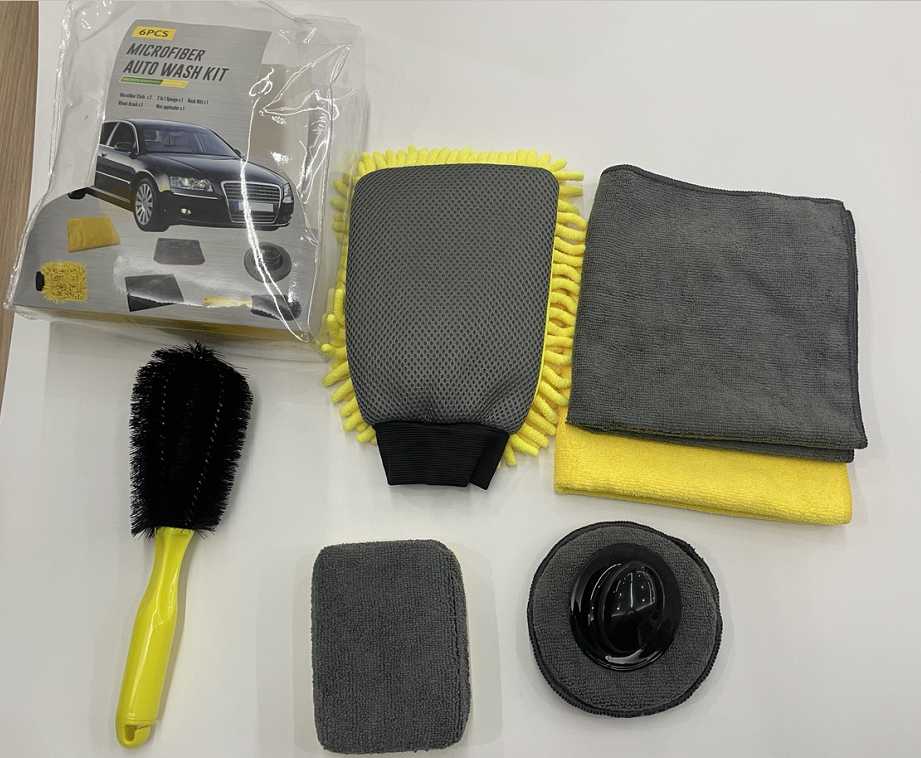 Super Absorbent Chenille Car Polishing Waterproof Gloves Set With Packing