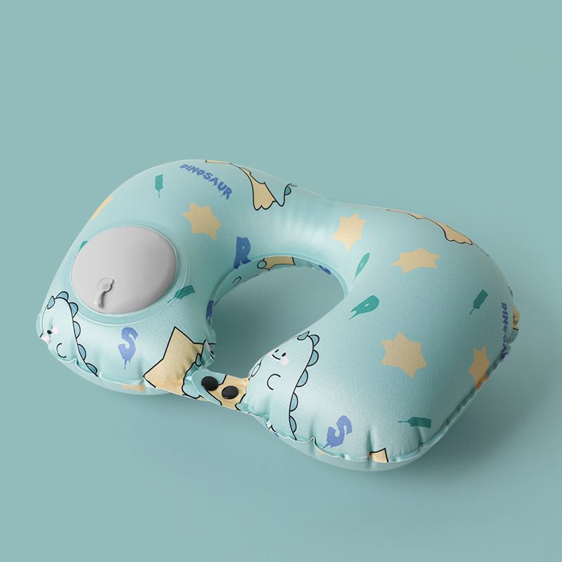 Cartoon Printed Push Inflatable U-Shape Pillow Travel Wholesale