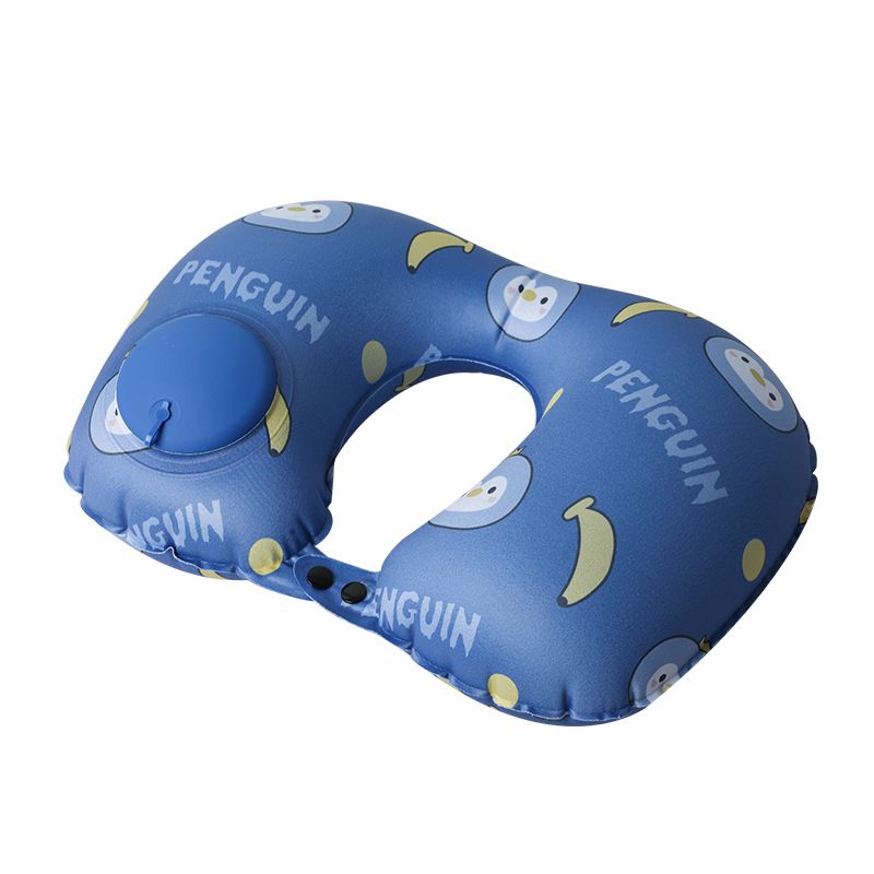 Cartoon Printed Push Inflatable U-Shape Pillow Travel Wholesale