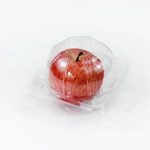 Free Sample 1 Section Clear Food Grad PET Plastic Fruit Container for Apples Peaches Oranges