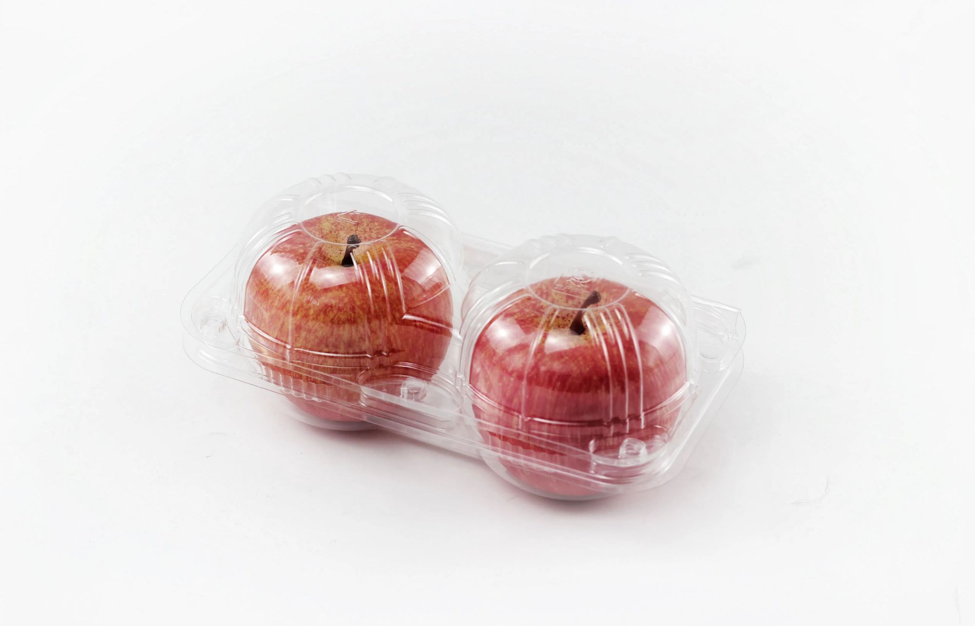 Free Sample 4 Section Clear Food Grad PET Plastic Fruit Container for Apples Peaches Oranges