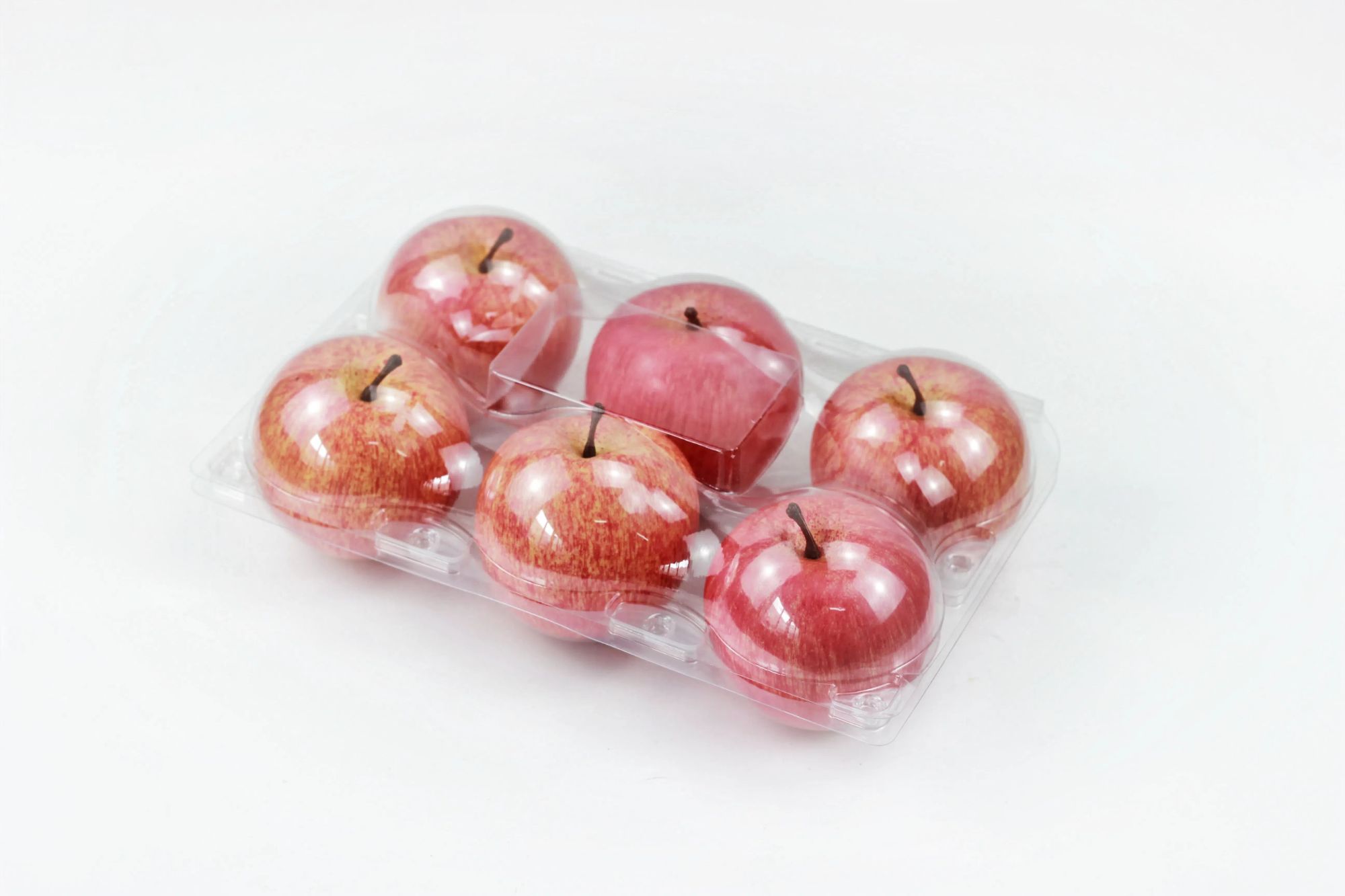 Free Sample 4 Section Clear Food Grad PET Plastic Fruit Container for Apples Peaches Oranges