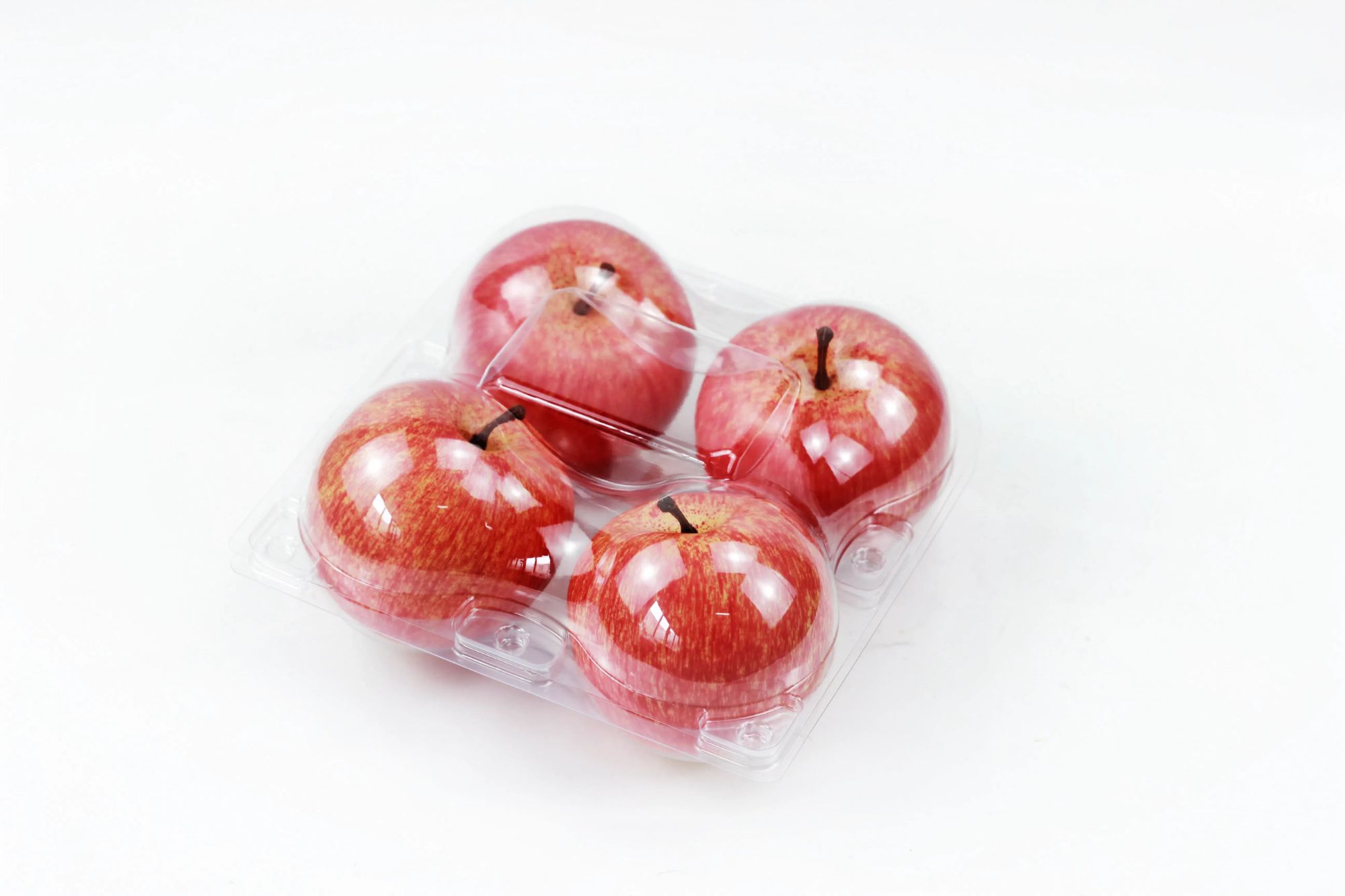 Free Sample 8 Section Clear Food Grad PET Plastic Fruit Container for Apples Peaches Oranges