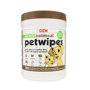 OEM pet wipes wipe away daily dirt&odor 200pcs