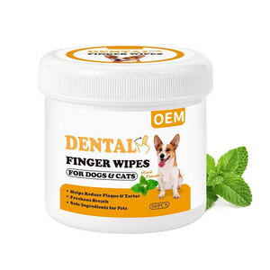 OEM pet dental finger wipes-mint flavor 50pcs