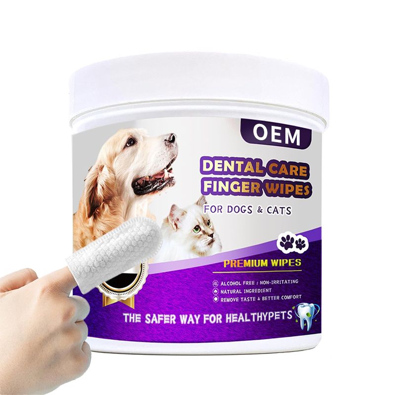 OEM dental care finger wipes for dogs&cats 55count