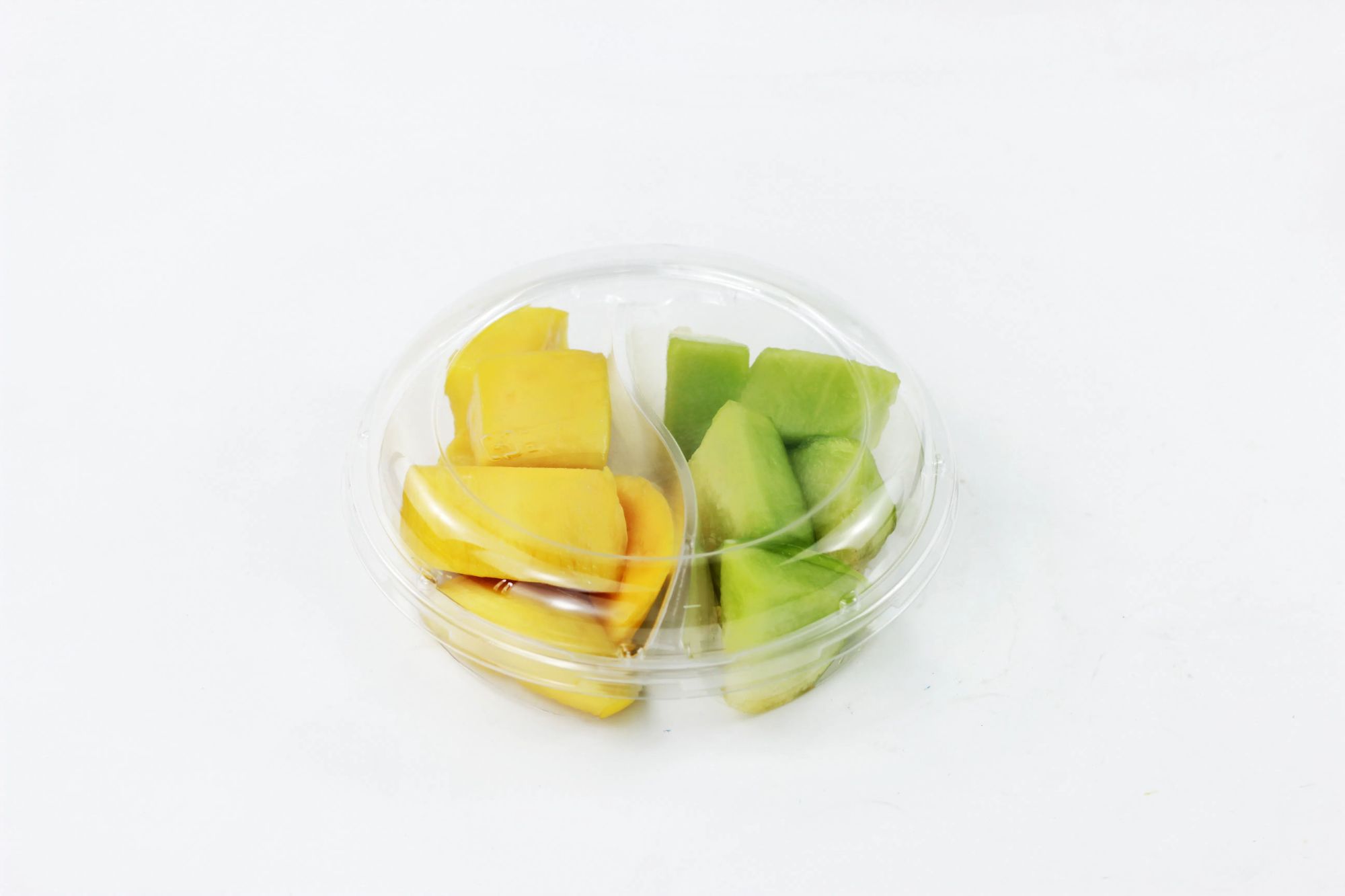 Free Sample 3 Section Food Grad PET Plastic Tray Food Container for Salad Fruit Snacks