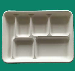 Environmentally friendly tableware, 6-compartment tray dinner plates, disposable lunch boxes, Biodegradable tableware