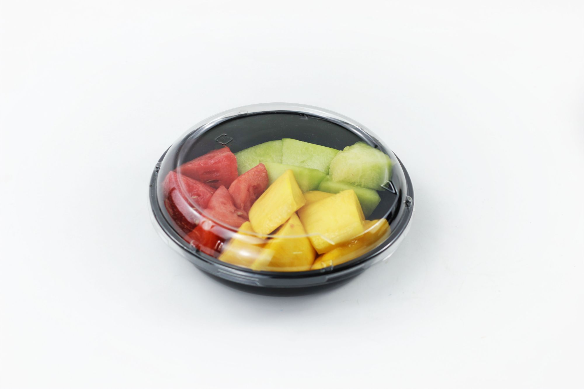 Free Sample 400g 3 Section Food Grad PET Plastic Tray Food Container for Salad Fruit Snacks