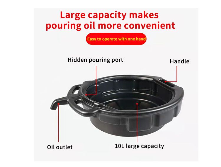 Engine Oil Drain Pan Capacity Changing Vehicle Motor Oil Transmission Fluid Antifreeze Coolant Drip Catching