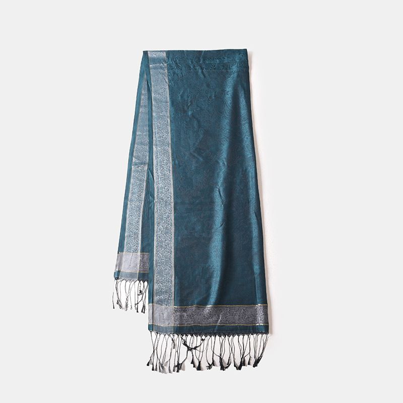 Turkish turban solid color fringed large square scarf thin European and American summer sun scarf shawl