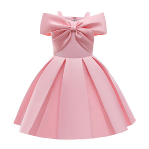 New Dresses for Girls - White and Pink Summer Sleeveless Princess Dress, Fashionable Kids Party Wear