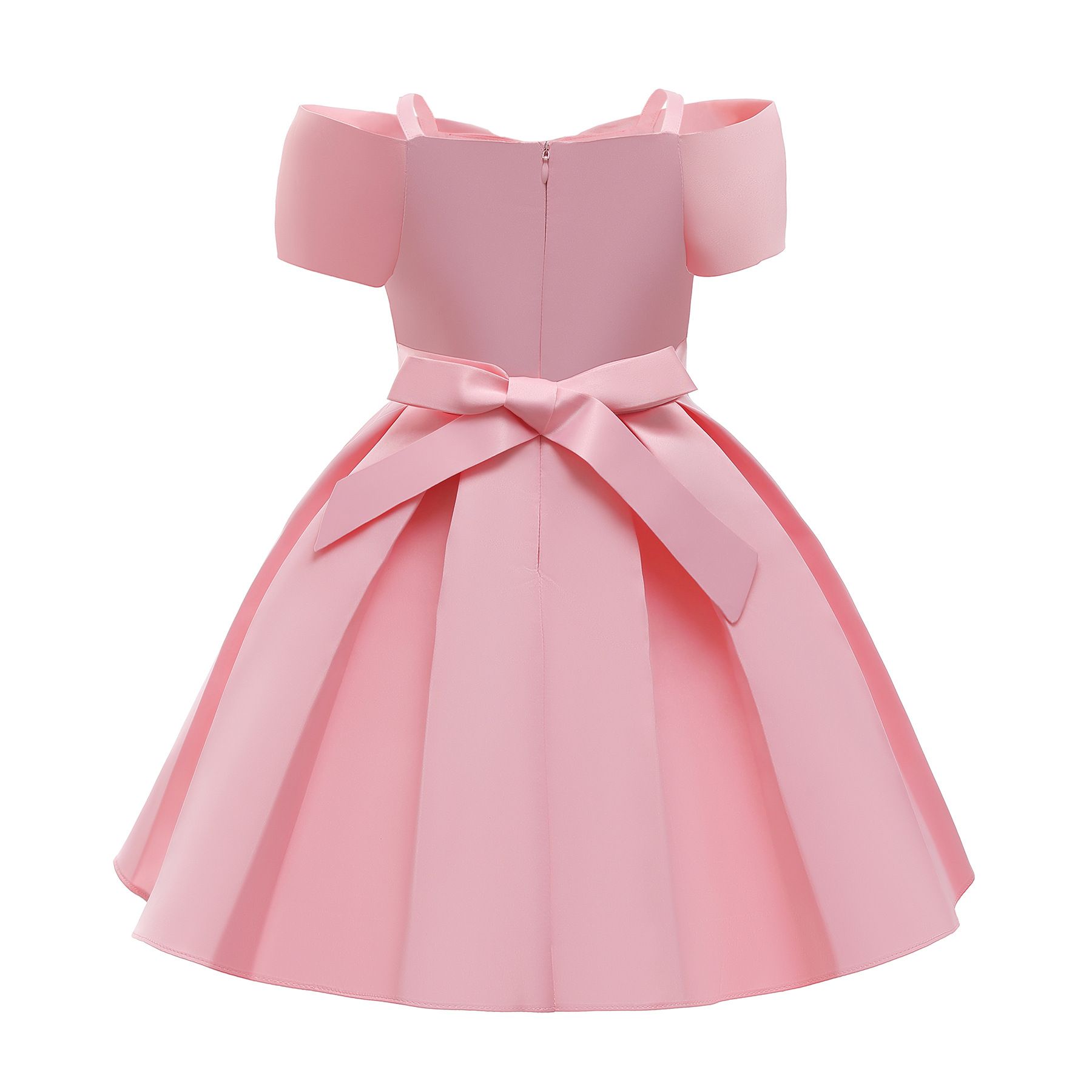 New Dresses for Girls - White and Pink Summer Sleeveless Princess Dress, Fashionable Kids Party Wear