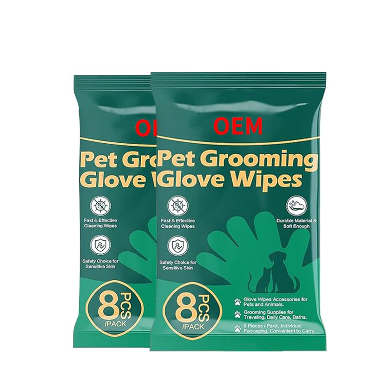 OEM pet grooming glove wipes 32pcs