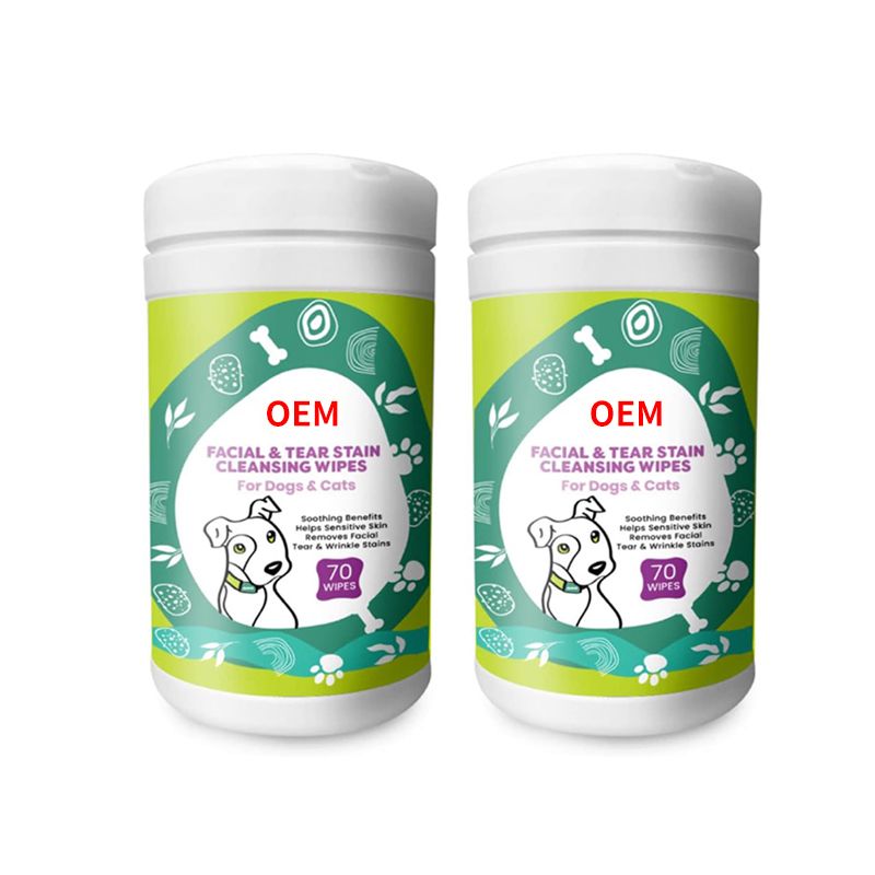 OEM pet facial&tear stain cleansing wipes 70wipes