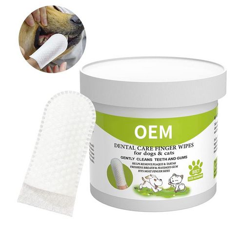 OEM dental care finger wipes for dogs and cats 80pcs