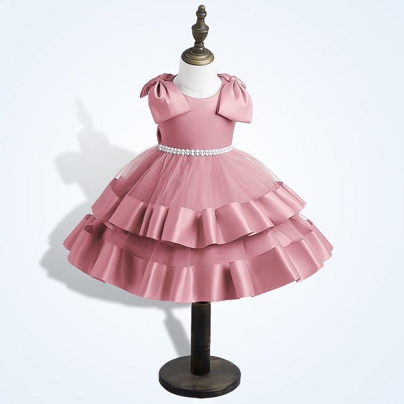 European and princess tutu skirt for toddler girls, bow sleeve layered cake skirt, perfect for birthdays, high-end parties