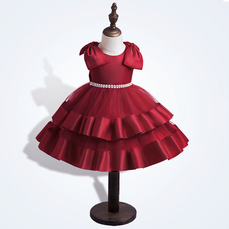 European and princess tutu skirt for toddler girls, bow sleeve layered cake skirt, perfect for birthdays, high-end parties