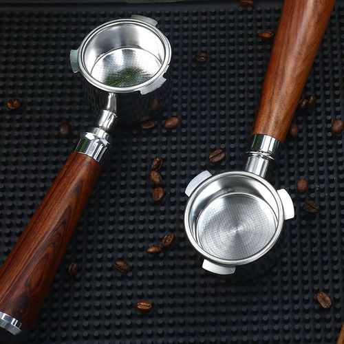 Stainless Steel Espresso 51mm Coffee Bottomless Portafilter with Wooden Handle