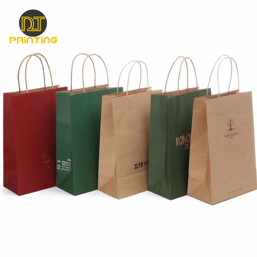 Reusable Foldable Custom Retail Shopping Bags Happy Birthday Gift Kraft Paper Bags for Clothing Packaging