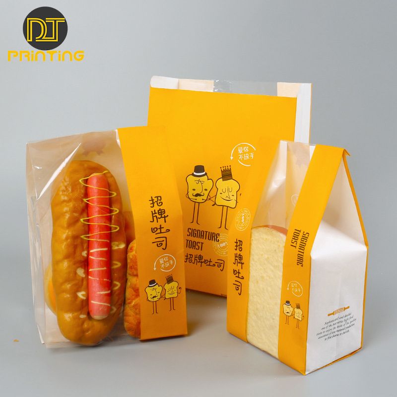 Custom Printed Bakery Clear Plastic French Bread Packaging Bags