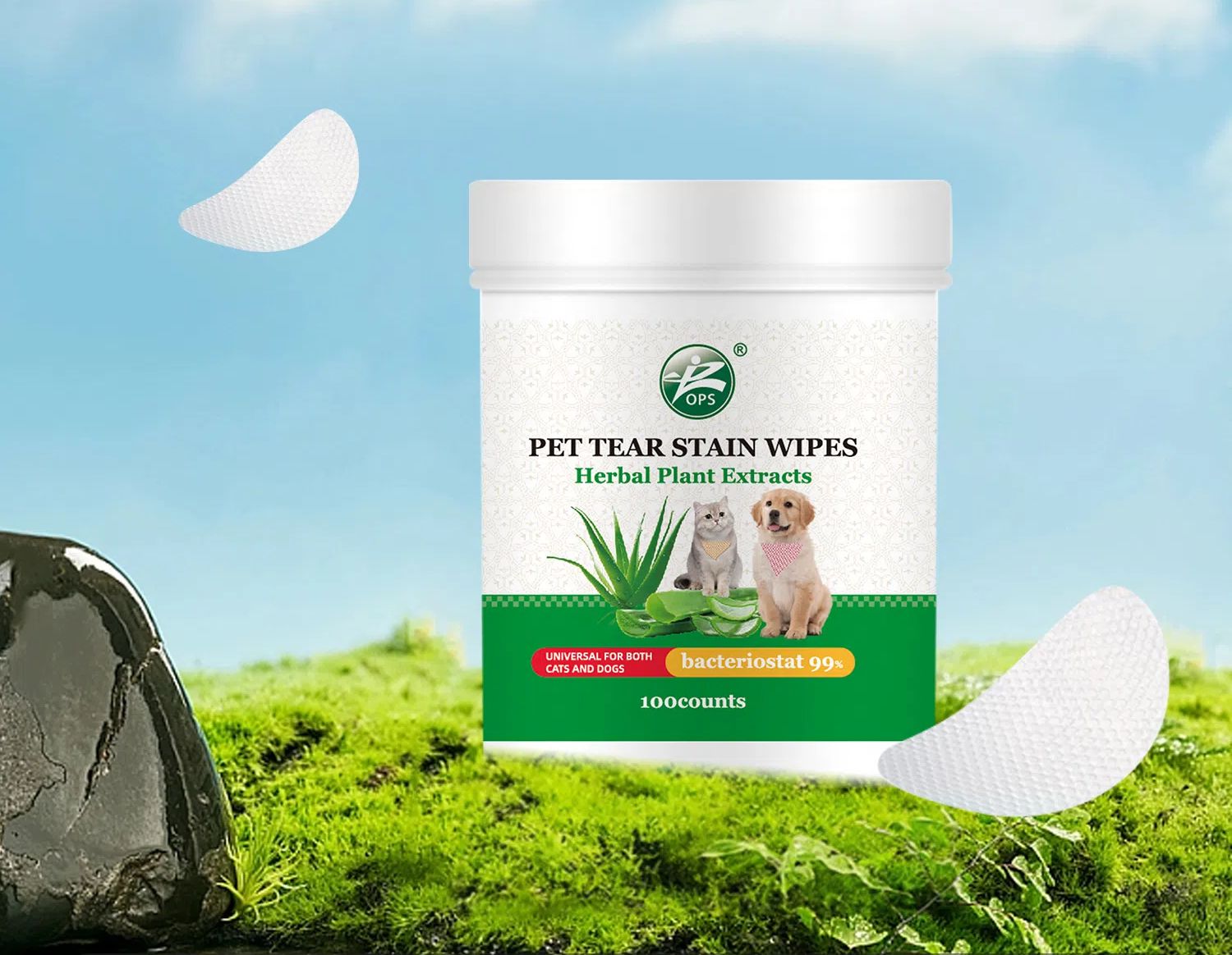 100 pieces of Non-woven Pet Tear Stain Wipes to Clean Eyes