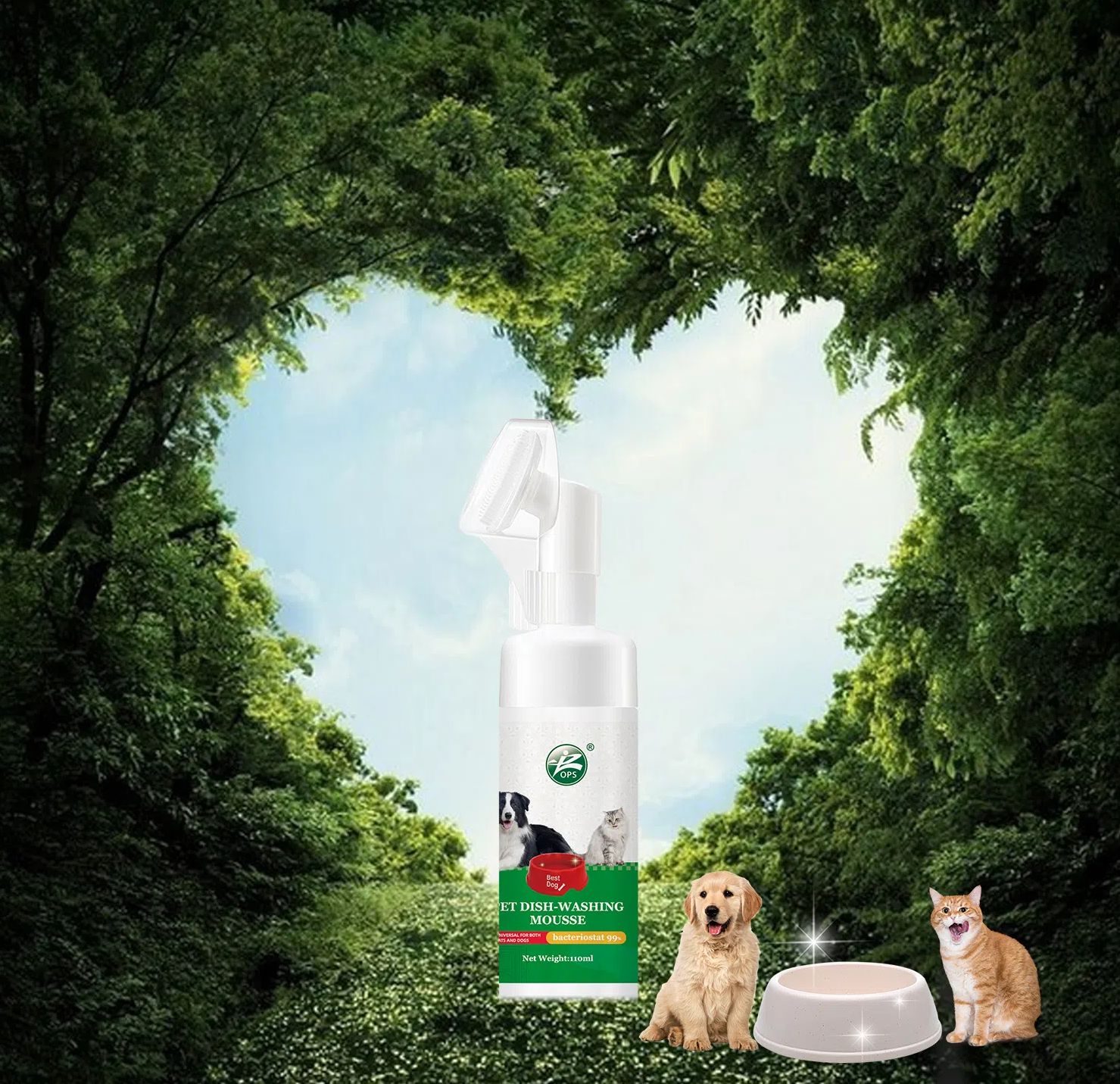 Factory New Design Eco-Friendly Pet Dish-Washing Mousse 110ml