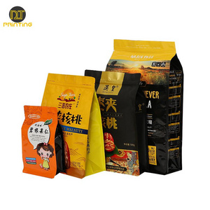 Customized Multi Dry Nut Food Bag Transparent Packaging Stand Up Pouch Plastic Flat Bottom Bag