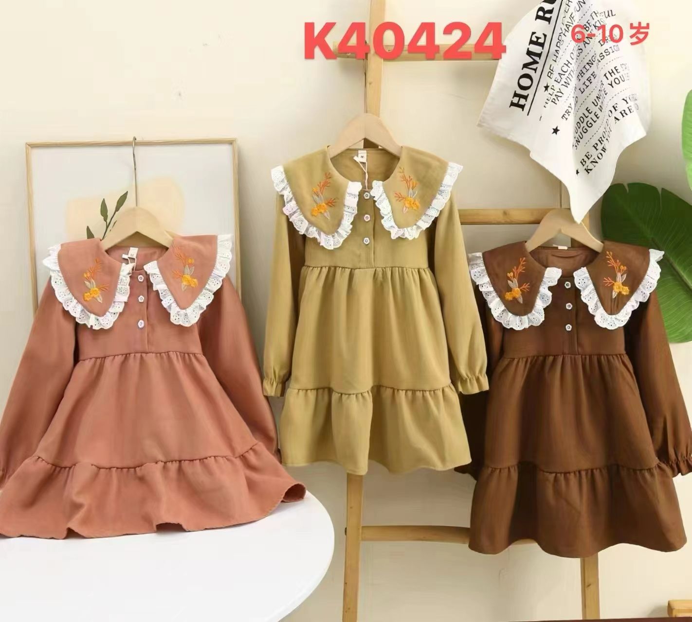 Children's dress sleeved dress girls' princess children's clothing