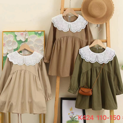 Children's dress long sleeved dress girls' princess dress clothing flower dress